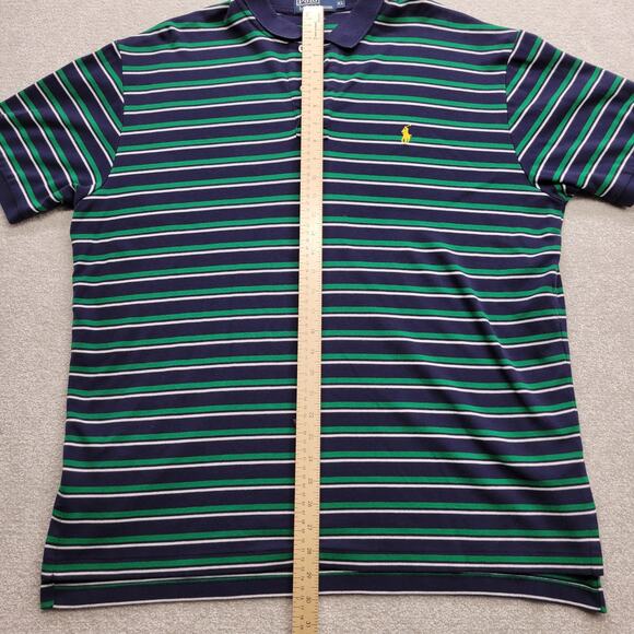 Vintage Polo by Ralph Lauren Shirt Blue Green White Striped Collared Men’s XL - Picture 4 of 8
